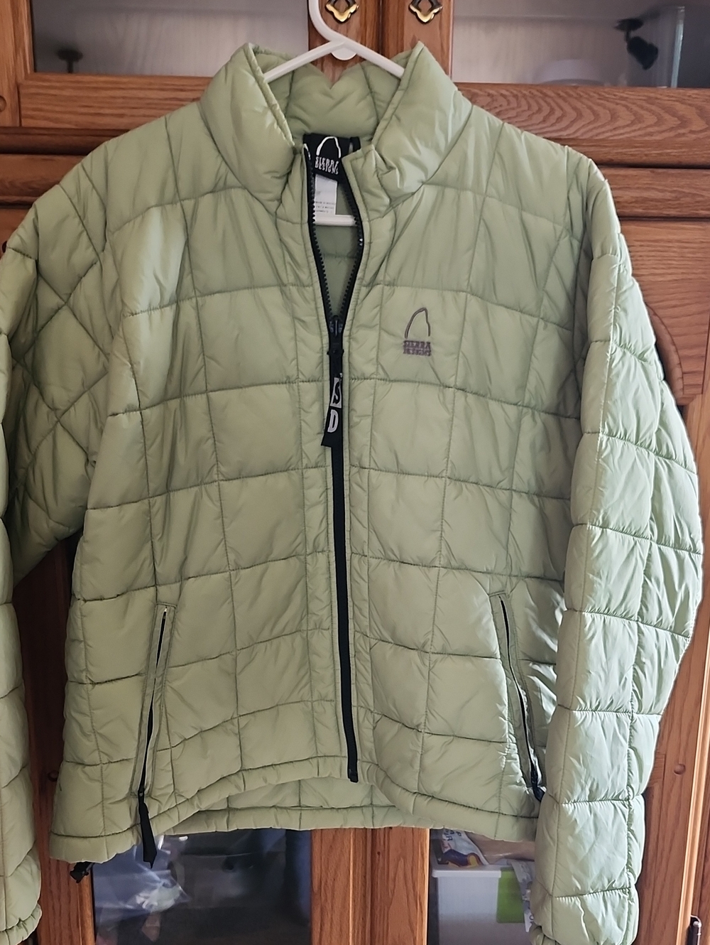Light Green Quilted Puffer Jacket with Stand Collar by Regatta